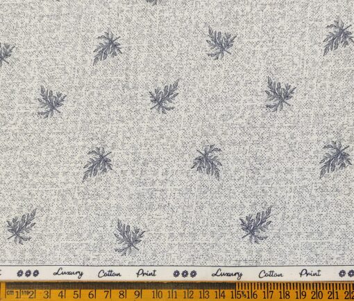 Rendell Grant Men's Cotton Printed  Unstitched Shirting Fabric (White)
