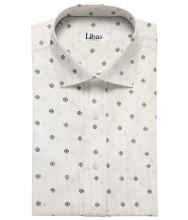 Rendell Grant Men's Cotton Printed  Unstitched Shirting Fabric (White)