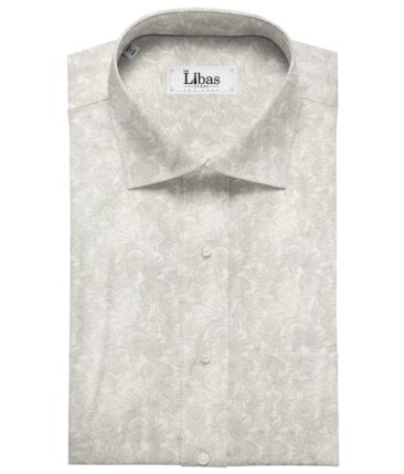 Rendell Grant Men's Cotton Printed  Unstitched Shirting Fabric (White)
