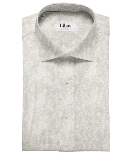 Rendell Grant Men's Cotton Printed  Unstitched Shirting Fabric (White)