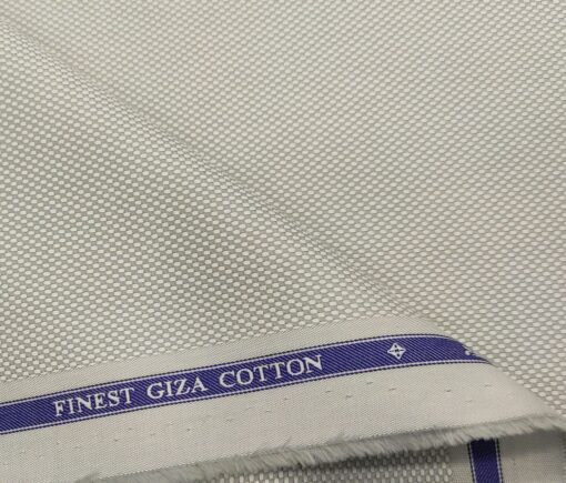 Soktas Men's Giza Cotton Structured  Unstitched Shirting Fabric (Light Grey)