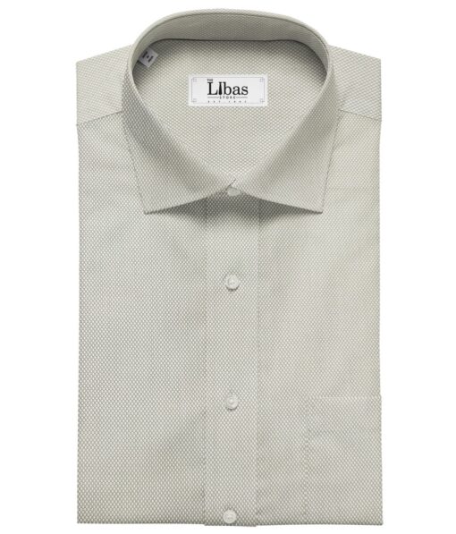 Soktas Men's Giza Cotton Structured  Unstitched Shirting Fabric (Light Grey)