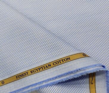 Soktas Men's Giza Cotton Structured  Unstitched Shirting Fabric (Sky Blue)