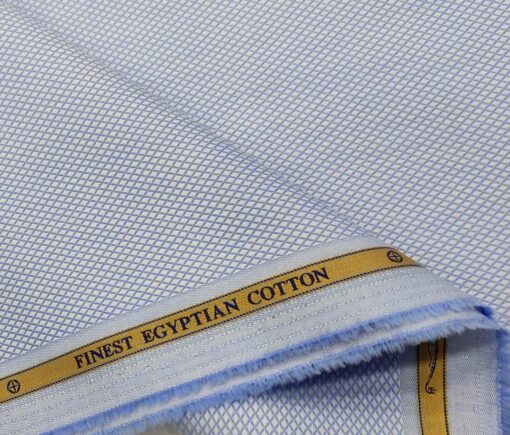 Soktas Men's Giza Cotton Structured  Unstitched Shirting Fabric (Sky Blue)