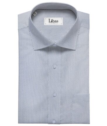 Soktas Men's Giza Cotton Structured  Unstitched Shirting Fabric (Sky Blue)