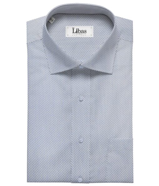 Soktas Men's Giza Cotton Structured  Unstitched Shirting Fabric (Sky Blue)