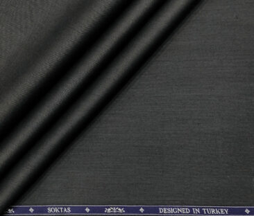 Soktas Men's Giza Cotton Solids  Unstitched Shirting Fabric (Dark Grey)
