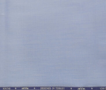 Soktas Men's Giza Cotton Solids  Unstitched Shirting Fabric (Sky Blue)