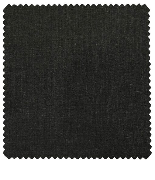 Cadini Men's Wool Self Design Super 130's Unstitched Suiting Fabric (Blackish Grey)