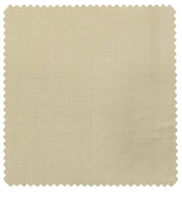 Cadini Men's Wool Solids Super 130's Unstitched Suiting Fabric (Cream)