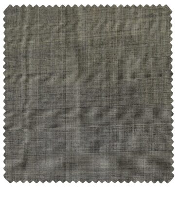 Cadini Men's Wool Checks Super 130's Unstitched Suiting Fabric (Light Grey)