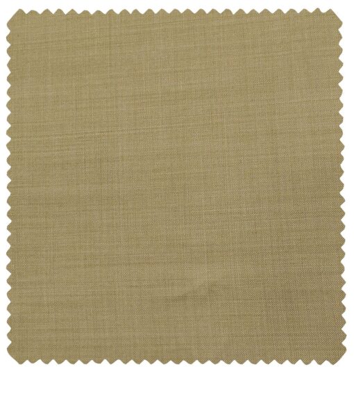 Cadini Men's Wool Self Design Super 130's Unstitched Suiting Fabric (Oat Beige)