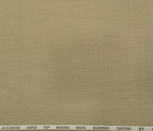 Cadini Men's Wool Structured Super 90's Unstitched Suiting Fabric (Beige)