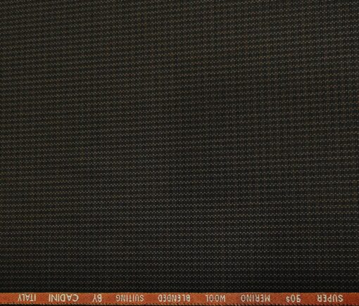 Cadini Men's Wool Structured Super 90's Unstitched Suiting Fabric (Dark Brown)