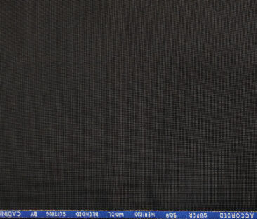 Cadini Men's Wool Structured Super 90's Unstitched Suiting Fabric (Dark Grey)