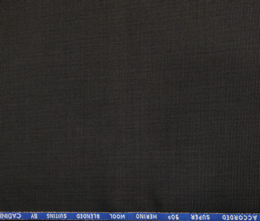 Cadini Men's Wool Structured Super 90's Unstitched Suiting Fabric (Dark Grey)