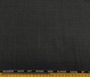 Cadini Men's Wool Checks Super 90's Unstitched Suiting Fabric (Dark Grey)