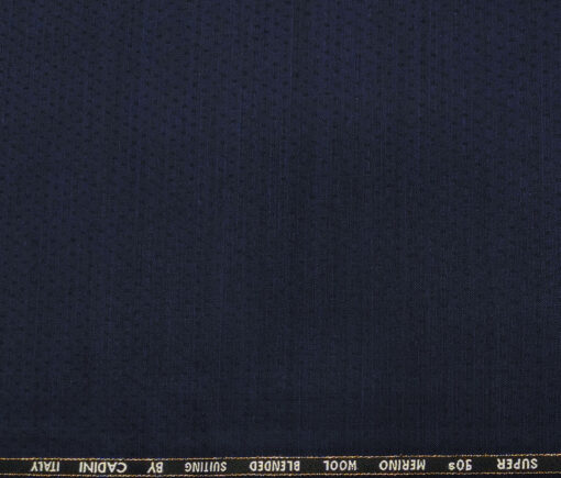 Cadini Men's Wool Dobby Super 90's Unstitched Suiting Fabric (Dark Royal Blue)
