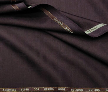 Cadini Men's Wool Checks Super 90's Unstitched Suiting Fabric (Dark Wine)