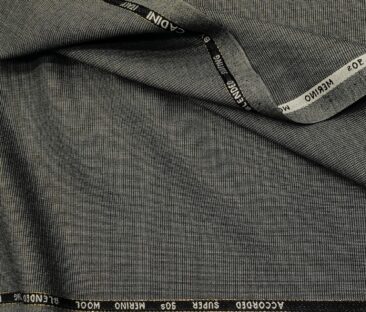 Cadini Men's Wool Structured Super 90's Unstitched Suiting Fabric (Grey)