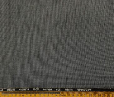 Cadini Men's Wool Structured Super 90's Unstitched Suiting Fabric (Grey)