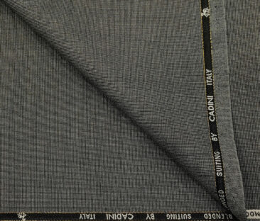 Cadini Men's Wool Structured Super 90's Unstitched Suiting Fabric (Grey)
