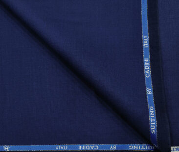 Cadini Men's Wool Checks Super 90's Unstitched Suiting Fabric (Royal Blue)