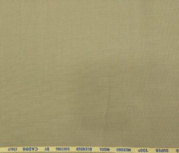 Cadini Men's Wool Structured Super 100's Unstitched Suiting Fabric (Beige)