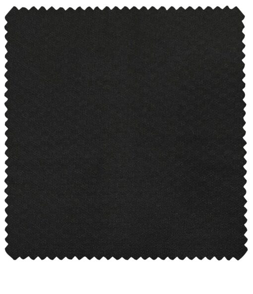 Cadini Men's Wool Jacquard Super 100's Unstitched Suiting Fabric (Black)