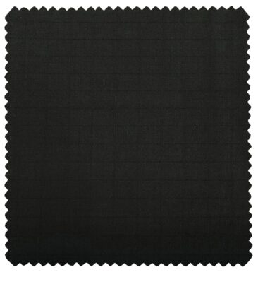 Cadini Men's Wool Checks Super 100's Unstitched Suiting Fabric (Black)