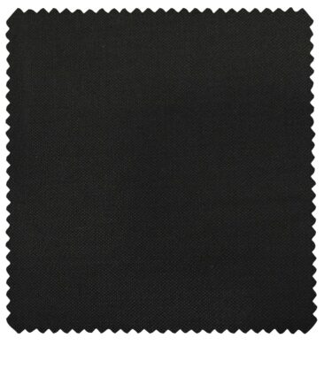 Cadini Men's Wool Structured Super 100's Unstitched Suiting Fabric (Black)