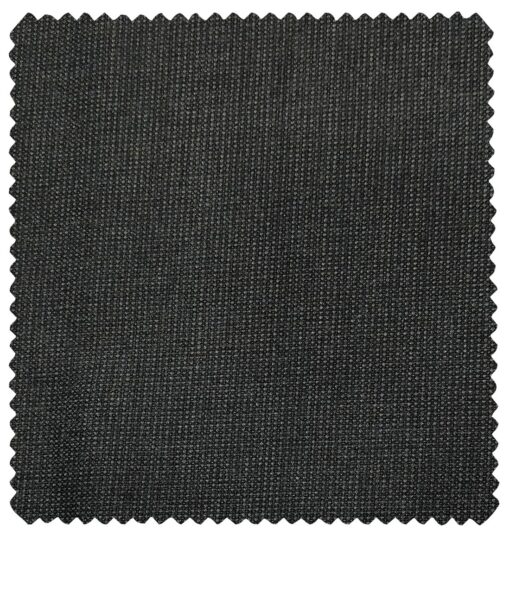 Cadini Men's Wool Checks Super 100's Unstitched Suiting Fabric (Dark Grey)