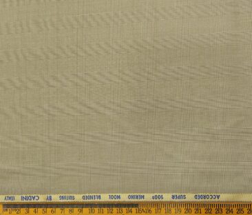 Cadini Men's Wool Checks Super 100's Unstitched Suiting Fabric (Oat Beige)
