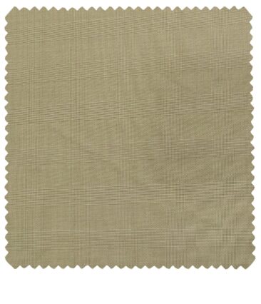 Cadini Men's Wool Checks Super 100's Unstitched Suiting Fabric (Oat Beige)