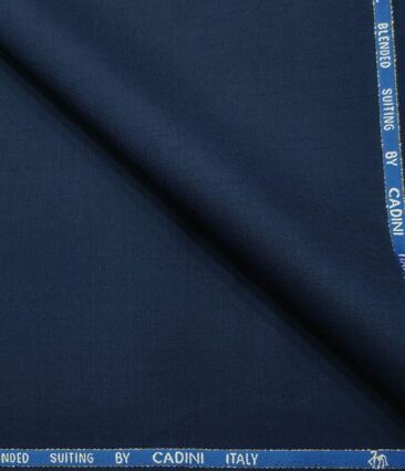 Cadini Men's Wool Solids Super 100's Unstitched Suiting Fabric (Royal Blue)