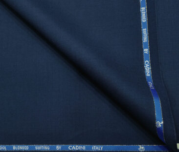 Cadini Men's Wool Solids Super 100's Unstitched Suiting Fabric (Royal Blue)