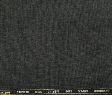 Cadini Men's Wool Structured Super 120's Unstitched Suiting Fabric (Dark Grey)