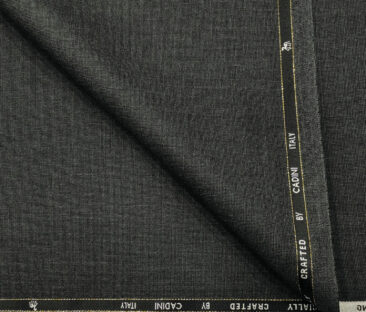 Cadini Men's Wool Structured Super 120's Unstitched Suiting Fabric (Dark Grey)
