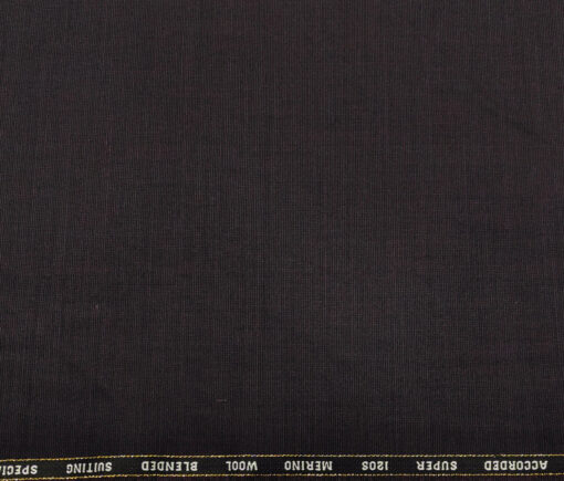 Cadini Men's Wool Structured Super 120's Unstitched Suiting Fabric (Dark Wine)