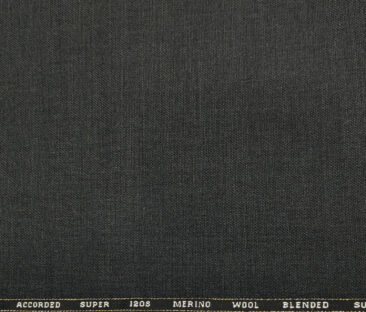 Cadini Men's Wool Structured Super 120's Unstitched Suiting Fabric (Dark Worsted Grey)