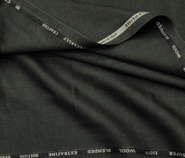 Cadini Men's Wool Solids Super 110's Unstitched Suiting Fabric (Dark Grey)