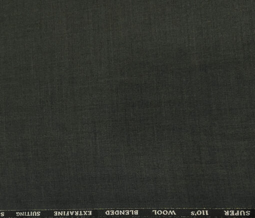 Cadini Men's Wool Solids Super 110's Unstitched Suiting Fabric (Dark Grey)