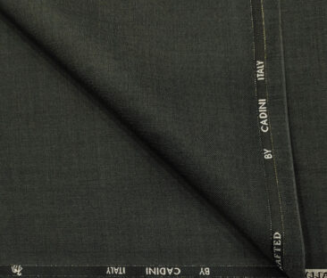 Cadini Men's Wool Solids Super 110's Unstitched Suiting Fabric (Dark Grey)