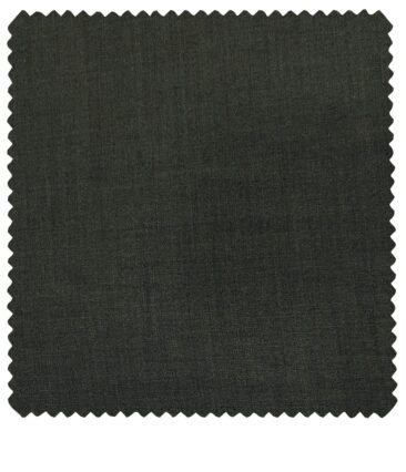 Cadini Men's Wool Solids Super 110's Unstitched Suiting Fabric (Dark Grey)