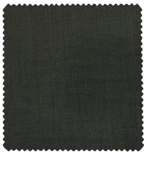 Cadini Men's Wool Solids Super 110's Unstitched Suiting Fabric (Dark Grey)