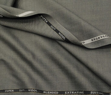 Cadini Men's Wool Solids Super 110's Unstitched Suiting Fabric (Worsted Grey)