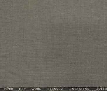 Cadini Men's Wool Solids Super 110's Unstitched Suiting Fabric (Worsted Grey)