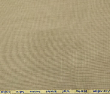 Cadini Men's Wool Structured Super 110's Unstitched Suiting Fabric (Beige)