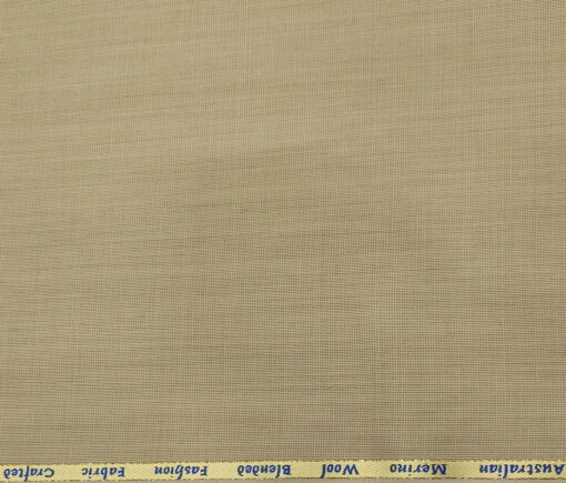 Cadini Men's Wool Structured Super 110's Unstitched Suiting Fabric (Beige)