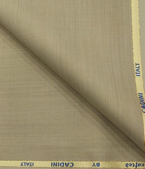 Cadini Men's Wool Structured Super 110's Unstitched Suiting Fabric (Beige)